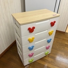 可愛い5段チェスト!! アイリスオーヤマ ミッキーマウス キッズ...