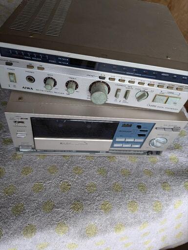 AIWA　アイワ　AM/FM STEREO RECEIVER S-Q6　SD-L80　カセットデッキ　セット　通電確認 オーディオ