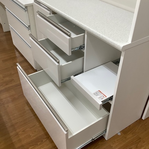 ニトリ 2枚扉キッチンボード アルミナ2 ホワイト 【トレファク川越店 