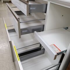 J7604 綾野製作所 食器棚 キッチンボード ジュエルシリーズ ホワイト 
