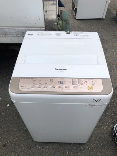NO 511 福岡市内配送設置無料✨　パナソニック Panasonic 全自動洗濯機 バスポンプ内蔵タイプ 6kg ブラウン NA-F60PB10-T