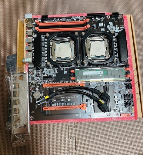 セット動作確認済み新品 X99マザーボード　DUAL CPU E5 2680v4