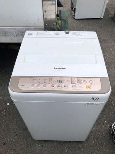 NO 511★福岡市内配送設置無料★　パナソニック Panasonic 全自動洗濯機 バスポンプ内蔵タイプ 6kg ブラウン NA-F60PB10-T