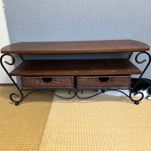 【定価2万円】テレビ台　引き出し　猫足　アイアン　ブラウン　テレビボード