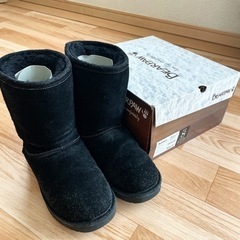 ムートンブーツ BEARPAW ショート 黒 US8 25cm