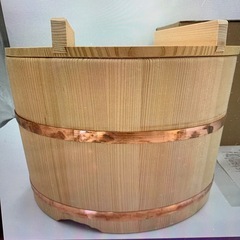 特大 定価29500円 高級さわら のせ蓋おひつ 木製 直径36cm 3升 新品 アウトレット 山下工芸　日本食　ご飯　米櫃 白米 寿司 レストラン 業務用　キャンプ バーベキユー 災害 保管容器 調理容器 料理   