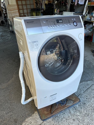 シャープ ドラム式洗濯機 洗濯乾燥機 2015年 9.0kg 乾燥 6.0kg プラズマクラスター搭載 シャワー洗浄 ひまわりガラス ES-V600