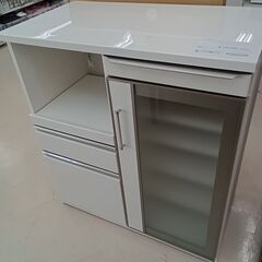 ☆ジモティ割あり☆ 三幸ジャパン レンジ台 ホワイト W90×D49×H100.5