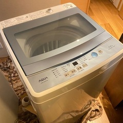 中古美品 全自動洗濯機/AQUA/5Kg/2018年製/AQW-...