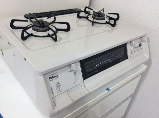 JT9538【Paloma/パロマ ガスコンロ LPガス】美品 2019年製 エブリシェフ IC-730WHA-R 家電 キッチン レンジ ガステーブル 右側強火