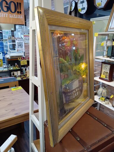 絵画　花　サイズ（約）幅54×奥6×高61　　■近隣配送無料 買取GO‼　栄和店 絵画 花 サイズ（約）幅54×奥6×高61 □近隣配送無料