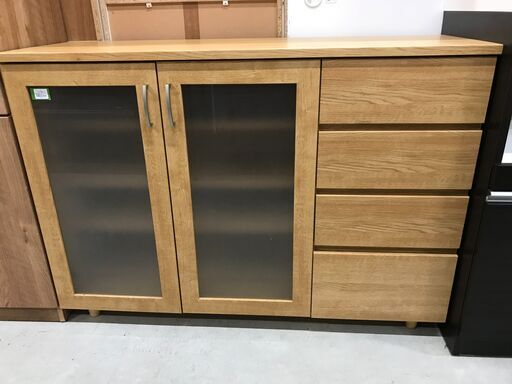 レンジボード ニトリ 木目調 ナチュラル W(幅)119.5×D(奥行き)40.1×H(高さ)84.7cm ※クリーニング済み