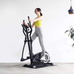 アルインコ(ALINCO) クロストレーナー 8段階負荷 体力評価機能 心拍測定 タブレットトレー付 キャスター付 有酸素運動 家庭用トレックトレーナー AFC1000 ブラック