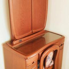 三陽家具　三面鏡　化粧台　アンティーク　良品 三面鏡ドレッサー 輸入家具 猫脚 ブラウン おしゃれ