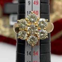 K18 フラワー ダイヤモンド 指輪 7.5g 2.21ct