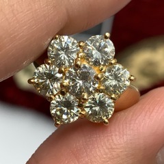 K18 フラワー ダイヤモンド 指輪 7.5g 2.21ct