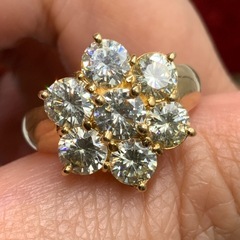 K18 フラワー ダイヤモンド 指輪 7.5g 2.21ct