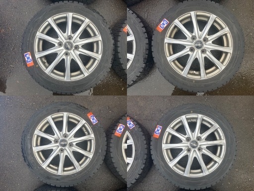 ユーロスピード　アルミホイール付きタイヤ　スタッドレスタイヤ　ダンロップ　165/60R15 PCD100 4穴