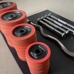 アイロテック　ダンベル　130キロ　４５ｃｍバー、ＥＺバー