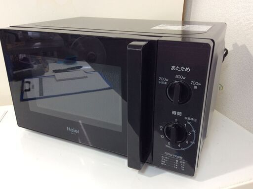 （10/16受渡済）JT9577【Haier/ハイアール 電子レンジ】美品 2022年製 JM-17J-50 家電 キッチン ターンテーブル 横開き 50ヘルツ専用
