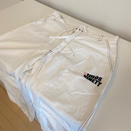 9090×atmos コラボ 白カーゴパンツ バルーンパンツ