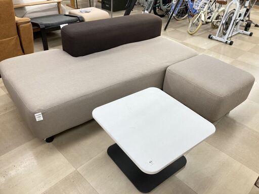 【軽トラック無料貸出サービス有】ソファーベンチ　無印良品　オットマン・テーブル付