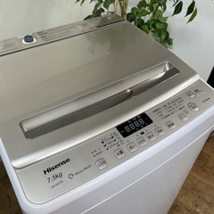 I422 🌈 ジモティー限定価格！ Hisense 洗濯機 (7.5㎏) ⭐ 動作確認済 ⭐ クリーニング済