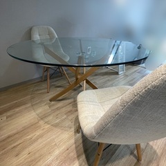 ガラス ダイニングテーブル チェアセット