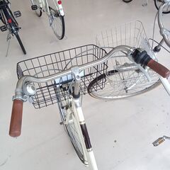 ☆ジモティ割あり☆ 自転車 ギア付き 26インチ クリーム×ブラウン
