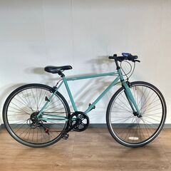 ウエルビーサイクル工業 W.stage クロスバイク 6段変速ギア 490mm Mサイズ グリーン系 自転車 ブリジストン ライト