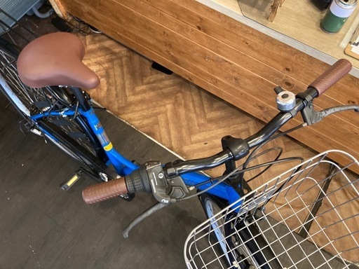 前後タイヤ・チューブ新品！】 LEDダイナモ 26インチ自転車 ブルー