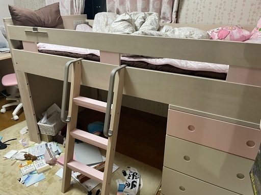 明日解体引き取りがない場合処分ロフト型ベッドタンス付き