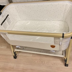 HZDMJ 2023 ベビーベッド ベージュ 6段階高さ調整 移動可能キャスター HZDMJ 2023 ベビーベッド ベージュ 6段階高さ調整 移動可能キャスター