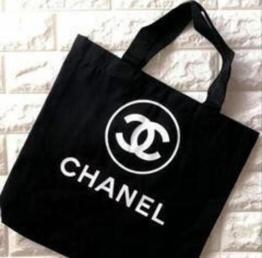 CHANEL エコバッグ 黒 キャンバス ノベルティ1980年製