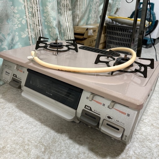 【美品】リンナイ都市ガス調理ガステーブルパールピンクRT64JH-R