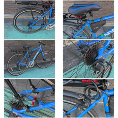 美品 カスタム クロスバイク サイクルコンピュータつき 中古車両に新品パーツつけました 付属装備まるごと全部ついて、乗って帰れます