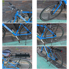 美品 カスタム クロスバイク サイクルコンピュータつき 中古車両に新品パーツつけました 付属装備まるごと全部ついて、乗って帰れます