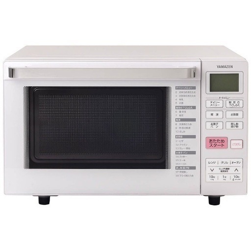 【美品‼】山善 18Lオーブンレンジ 2017年製 フラット庫内 角皿付き ホワイト♪