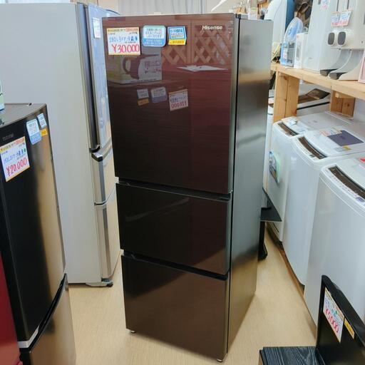 Hisense✨3ドア冷蔵庫✨HR-G2801BR✨282Ｌ✨2019年製✨チャコールウッドカラー、使用に伴うキズあり・動作確認済(保証３ヵ月）・洗浄・除菌済み✨USED品【こちらは店舗です。浜村鹿野温泉ICから3分 買取本舗 宮本リサイクル 営業時間9～19時 定休日水曜のみ】