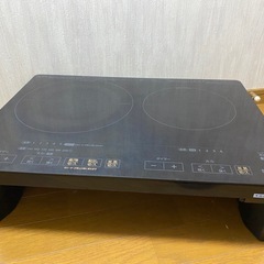 2020年製🌟アイリスオーヤマ IHクッキングヒーター ブラック IHC-WKG3S-B [2口 /100V](0925c)
