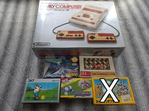美白ファミコン本体箱説付き　ゼビウス等箱説有り