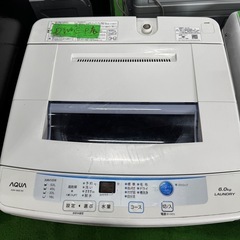 ご来店時、ガン×2お値引き‼️AQUA(アクア)2017 年製 6.0kg 洗濯機  