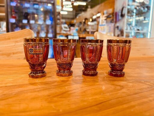 【愛品館八千代店】BOHEMIA　チェコガラス　4個セット