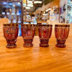 愛品館八千代店】BOHEMIA チェコガラス 4個セット