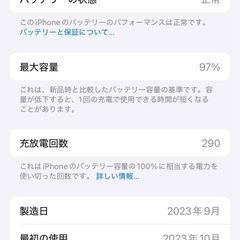 【美品】iPhone15pro 256GB ホワイトチタニウム バッテリー容量97% 　　　　　　　　　　　　　　　　　　　　　　　　　　　　　　　　