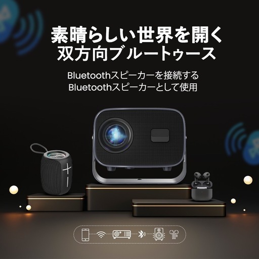 プロジェクター 12000LM 4K対応 5G Wi-Fi Bluetooth