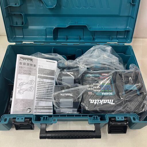 【未使用品】makita 100mm充電式ディスクグラインダ GA017GRMX バッテリ2個 急速充電器 セット マキタ