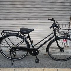 26吋 ファッションシティサイクル 外装6段/LEDオート/ブラック
