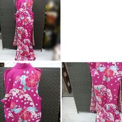 成人式 振袖 H・L アッシュ・エル 絵羽振袖 着物 ピンク系 花柄 セット品 USED 晴れ着 和服 和装 苫小牧西店