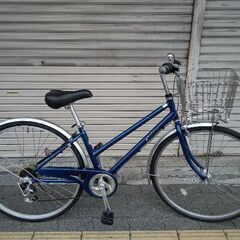 [SAKAMOTO]Primer(プライマー)27吋 シティサイクル アルミ/外装6段/LEDオート/ネイビー